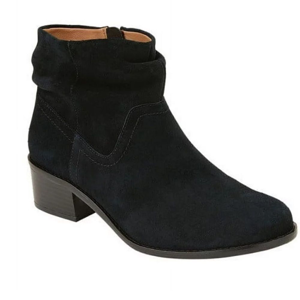 5W 5 Wide Womens Vionic Kanela Black Suede Water Resistant Ankle Boots